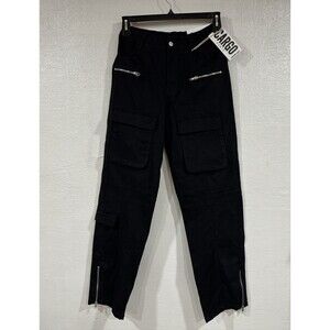 Juniors Girls Cargo Pants Black Goth Emo Grunge Punk Size Small